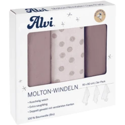 Alvi ® Molton Luiers 3-pack Krullende Stippen 80 X 80 Cm