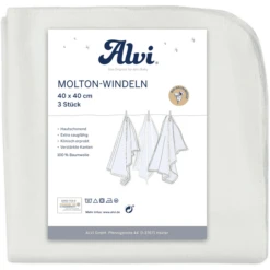 Alvi ® Molton Luiers 3-pack Wit 40 X 40 Cm