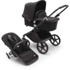 Bugaboo Kinderwagen Fox Cub Met Reiswieg En Zitje Black /. Mid Night Black