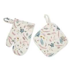 Cam Cam Copenhagen Ovenwant En Pannenlappen Speelset Voor Kinderen - Pressed Leaves Rose