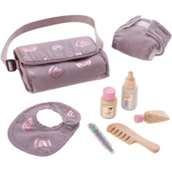 Howa Poppen Luiertas "Regenboog" Inclusief Accessoires 7 Stuks