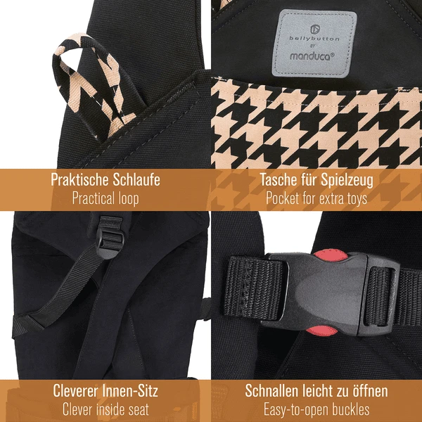 Manduca Draagzak Poppen By Bellybutton Pepita Black - Afbeelding 5