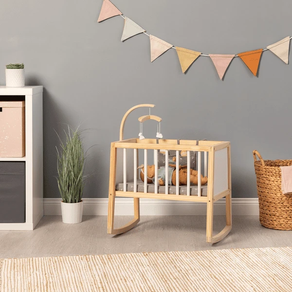 MUSTERKIND ® Poppenwieg Viola Wit/natuur/grijs - Afbeelding 2