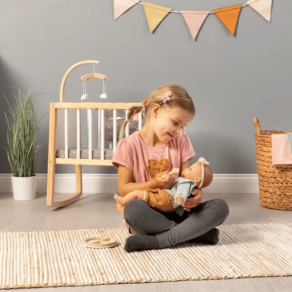 MUSTERKIND ® Poppenwieg Viola Wit/natuur/grijs - Afbeelding 4