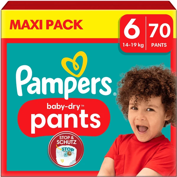 Pampers® Pampers Baby-Dry Broekjes, Maat 6 Extra Large 14-19 Kg, Maxi Pack (1 X 70 Broekjes)