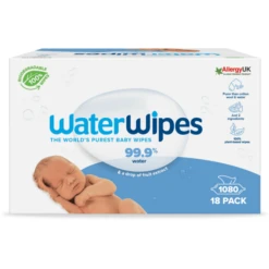 WaterWipes Babydoekjes, Biologisch Afbreekbaar, 1080 Doekjes (18 X 60 Stuks)